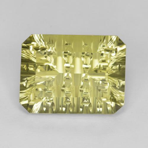 10.32 ct Yellow Quartz Gemstone, Quartz Gem in Octagon Concave Cut Shape for Sale.