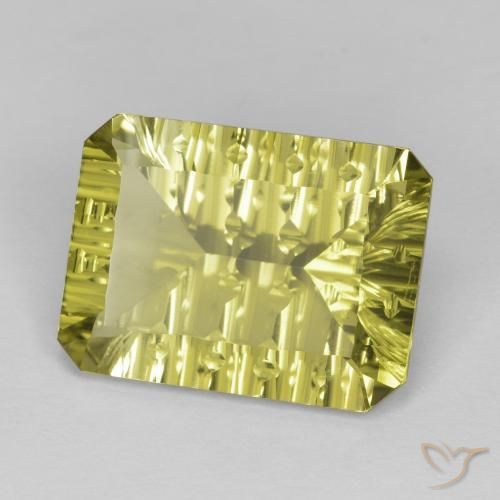 9.03 ct Yellow Quartz Stone, Natural Quartz in Octagon Concave Cut Shape for Sale