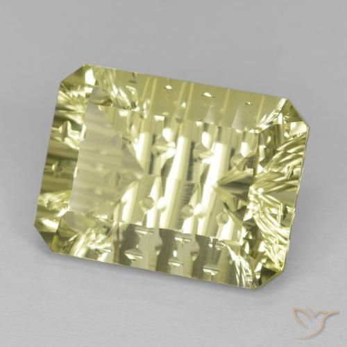 10.98 ct Yellow Quartz Stone, Natural Quartz in Octagon Concave Cut Shape for Sale