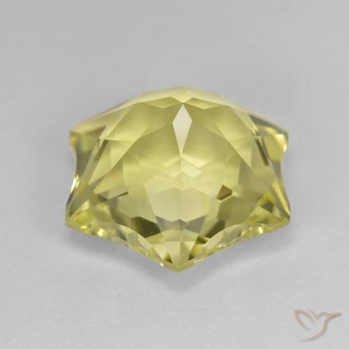 Quartz Gemstone in 16.1 x 13.9 mm Size for Sale, Quartz Stone in Medium-Light Yellow Color