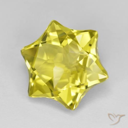 9.41 ct Yellow Quartz Stone, Natural Quartz in Star Facet Shape for Sale