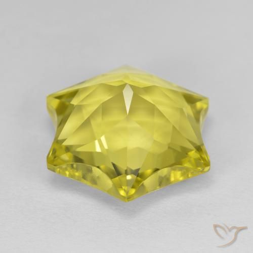 Quartz Gemstone in 15.9 x 13.9 mm Size for Sale, Quartz Stone in Medium Yellow Color