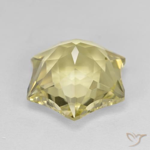 Quartz Gemstone in 16.2 x 13.9 mm Size for Sale, Quartz Stone in Medium Yellow Color