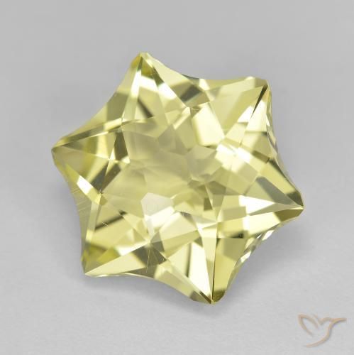 9.34 ct Yellow Quartz Stone, Natural Quartz in Star Facet Shape for Sale