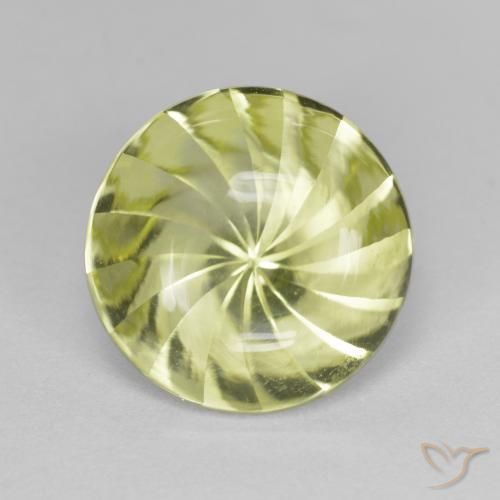 5.29ct Natural Yellow Green Quartz, Round, Transparent