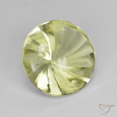 5.29 ct Yellow Quartz Stone, Natural Quartz in Round Concave Cut Shape for Sale