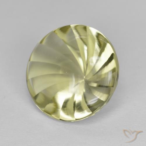 5.19 ct Yellow Quartz Stone, Natural Quartz in Round Concave Cut Shape for Sale