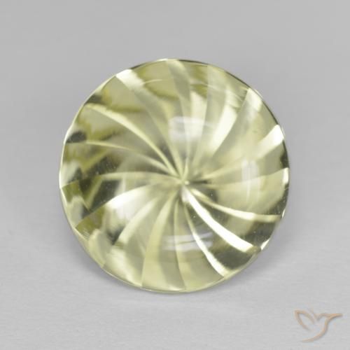 5.17ct Natural Light Greenish Yellow Quartz, Round, Transparent