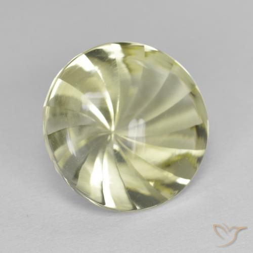 5.17 ct Yellow Quartz Stone, Natural Quartz in Round Concave Cut Shape for Sale