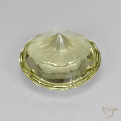 Quartz Gemstone in 12 mm (calibrated) Size for Sale, Quartz Stone in Light Greenish Yellow Color