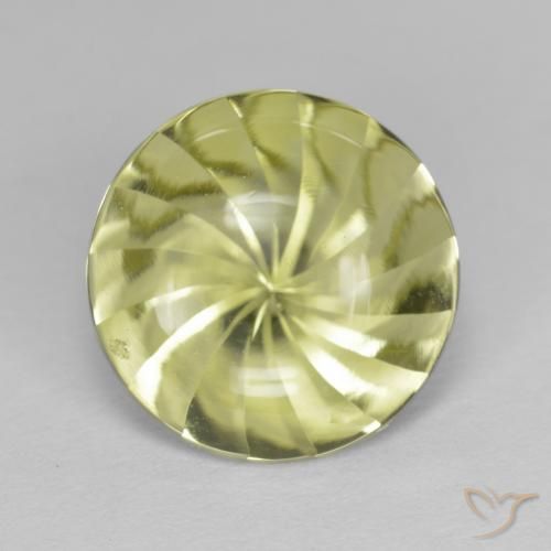 5.17ct Natural Greenish Yellow Quartz, Round, Transparent