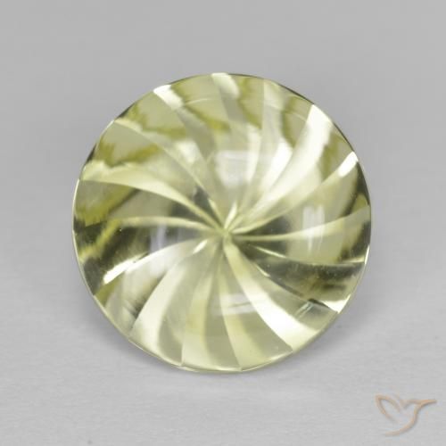 5.32ct Natural Greenish Yellow Quartz, Round, Transparent