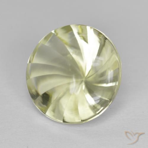 5.32 ct Yellow Quartz Stone, Natural Quartz in Round Concave Cut Shape for Sale