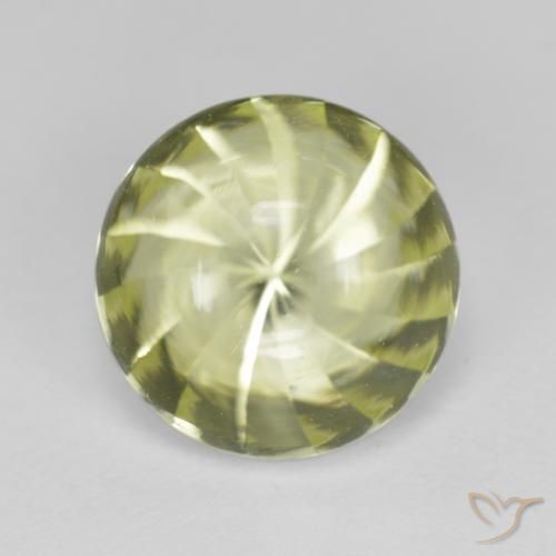 6.20ct Natural Yellow Green Quartz, Round, Transparent
