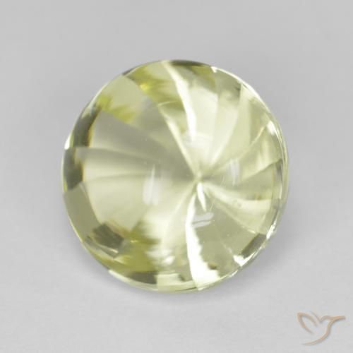 6.20 ct Yellow Quartz Stone, Natural Quartz in Round Concave Cut Shape for Sale