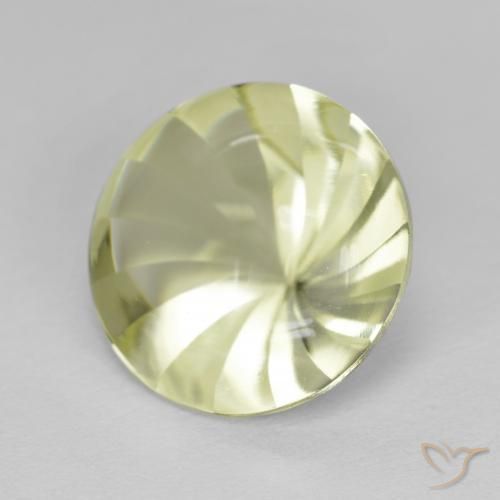 5.59 ct Yellow Quartz Stone, Natural Quartz in Round Concave Cut Shape for Sale