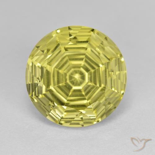 6.33ct Natural Light Yellow Quartz, Round, VVS
