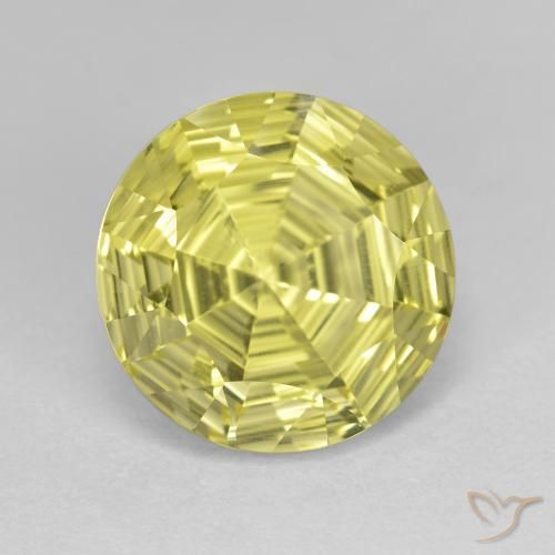 6.33 ct Yellow Quartz Stone, Natural Quartz in Round Concave Cut Shape for Sale