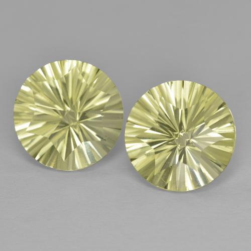 Light Yellow Quartz Gem - 3ct Round Concave Cut (ID: 600521)