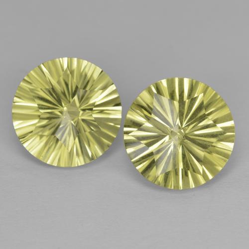 Lemon Yellow Quartz Gem - 3.1ct Round Concave Cut (ID: 600525)