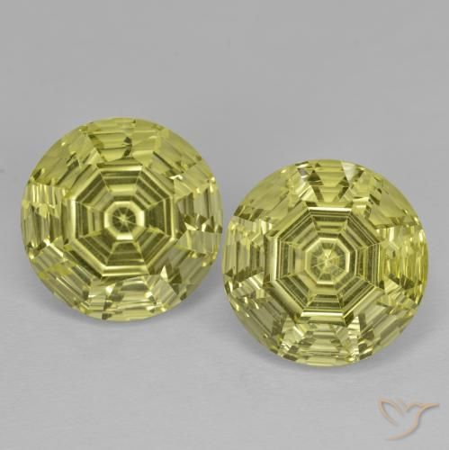 12.82ctw Natural Light Pineapple Yellow Quartz, Round, VVS