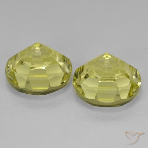 Quartz Gemstones in 12 mm (calibrated) Size for Sale, Quartz Stones in Light Pineapple Yellow Color