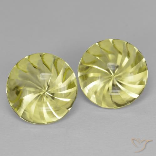 10.69 ctw Yellow Quartz Stones, Natural Quartz in Round Concave Cut Shape for Sale
