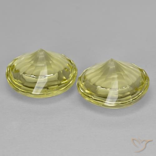 Quartz Gemstones in 12 mm (calibrated) Size for Sale, Quartz Stones in Light Pineapple Yellow Color