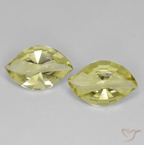 17.37 ct Yellow Quartz, 19.9 x 12.9 mm Marquise Cut From Brazil, Photo A