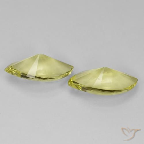 Quartz Gemstones in 19.9 x 12.9 mm Size for Sale, Quartz Stones in Light Pineapple Yellow Color