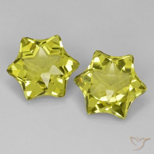 2 Stück fancy-schliff gelber Quarz in der Größe 16,2x14 mm, Gewicht 19,33 ct gesamt / durchschn. Je 9,67 ct, Mittelgelb in VVS Reinheit, Natürlicher Edelstein, Mohs-Härte 7 Geeignet für den täglichen Gebrauch im Schmuck , Photo A
