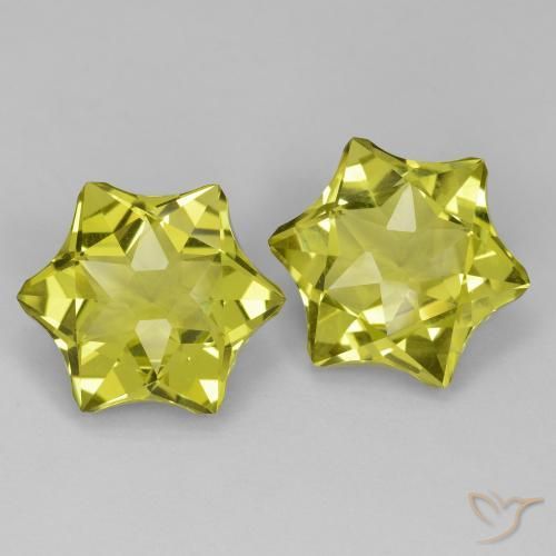 19.33 ctw Yellow Quartz Stones, Natural Quartz in Star Facet Shape for Sale