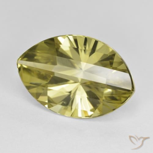 9.89 ct Yellow Quartz Stone, Natural Quartz in Marquise Concave Cut Shape for Sale
