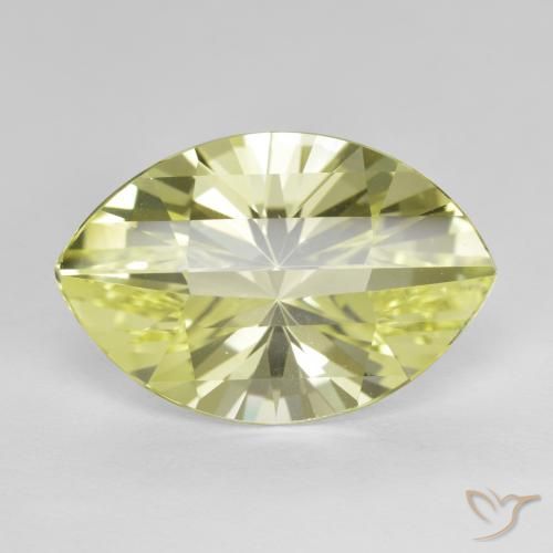 9.27ct Natural Medium-Light Yellow Quartz, Marquise, VVS-VS