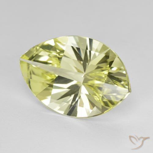 9.27 ct Yellow Quartz Stone, Natural Quartz in Marquise Concave Cut Shape for Sale