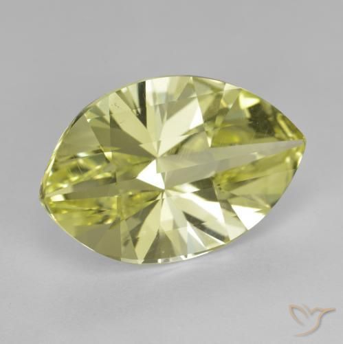 9.82 ct Yellow Quartz Stone, Natural Quartz in Marquise Concave Cut Shape for Sale