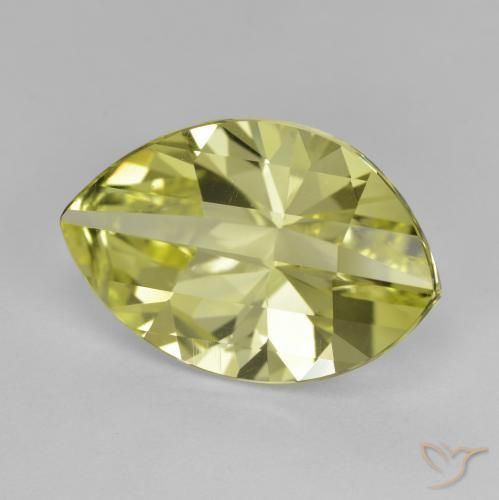 9.48 ct Yellow Quartz Stone, Natural Quartz in Marquise Concave Cut Shape for Sale