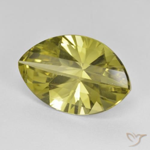 9.28 ct Yellow Quartz Stone, Natural Quartz in Marquise Concave Cut Shape for Sale
