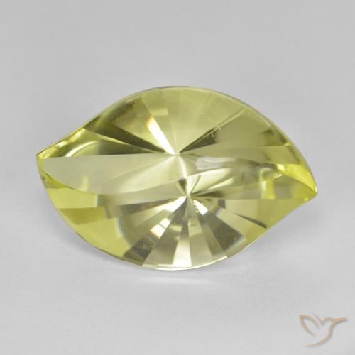 10.43ct Natural Medium-Light Yellow Quartz, Marquise, VVS