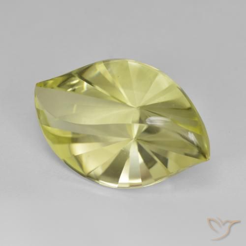 10.43 ct Yellow Quartz Stone, Natural Quartz in Marquise Mixed Cut Shape for Sale