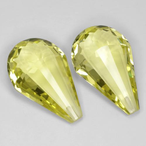 Light Yellow Quartz Gem - 14.7ct Half-Drilled Briolette (ID: 600693)