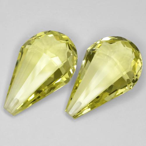 29.43 ctw Yellow Quartz Stones, Natural Quartz in Half-Drilled Briolette Shape for Sale