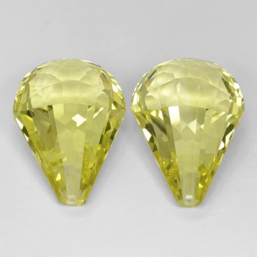 Quartz Gemstones in 24 x 15.4 mm Size for Sale, Quartz Stones in Light Yellow Color