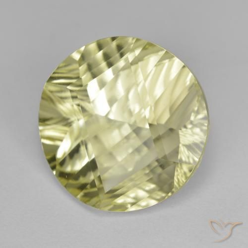 10.30 ct Yellow Quartz Stone, Natural Quartz in Round Concave Cut Shape for Sale