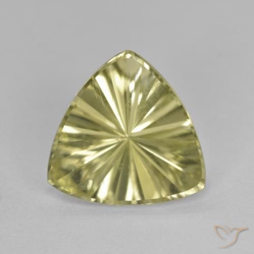 2.13ct Natural Greenish Yellow Quartz, Trillion, VVS