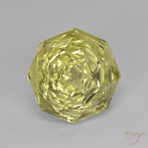 6.83 ct Yellow Quartz Stone, Natural Quartz in Octagon Concave Cut Shape for Sale