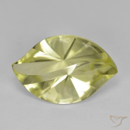 9.82ct Natural Medium Yellow Quartz, Marquise, VVS-VS