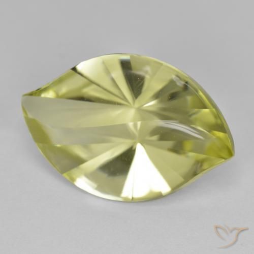 9.82 ct Yellow Quartz Stone, Natural Quartz in Marquise Mixed Cut Shape for Sale