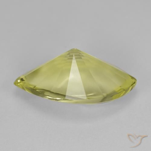 Quartz Gemstone in 19.8 x 12.9 mm Size for Sale, Quartz Stone in Medium Yellow Color