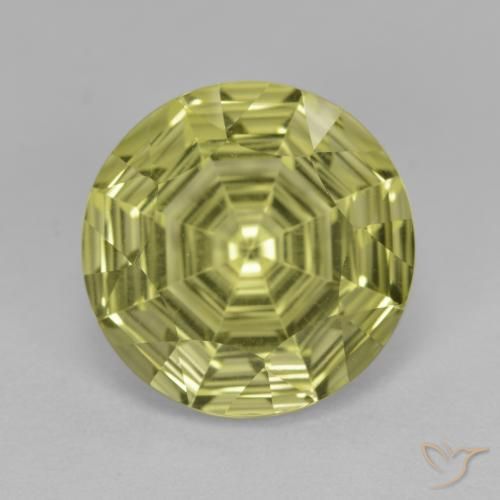 5.57ct Natural Medium Yellow Quartz, Round, VVS, Photo A